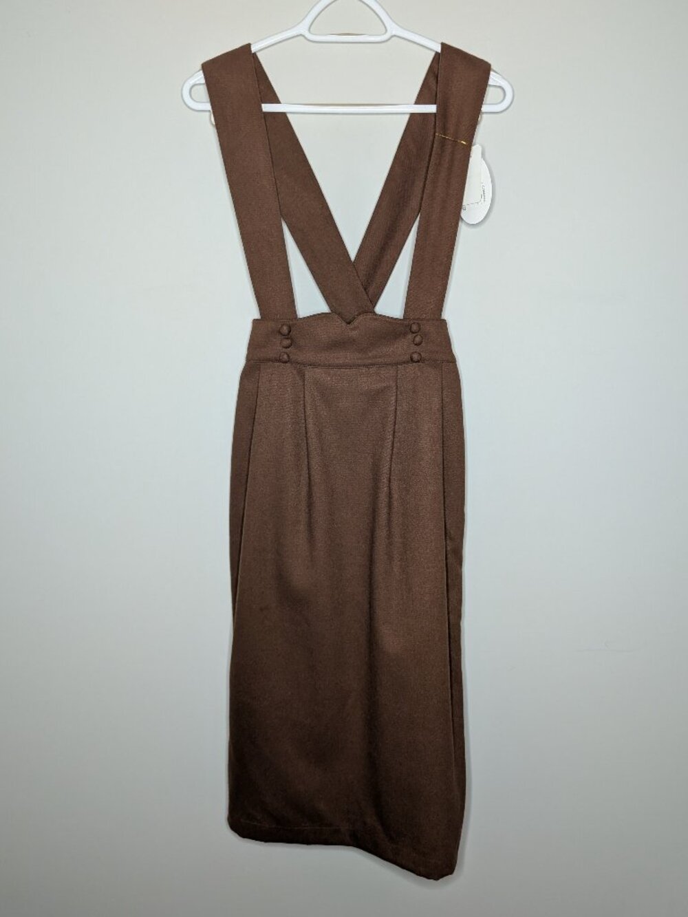 NWT 'An Another Angelus' Brown Japanese Pencil Skirt with Suspenders Size US 4